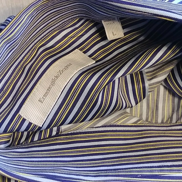 Ermenegildo Zegna Soft Cotton Striped Shirt L - Picture 3 of 4